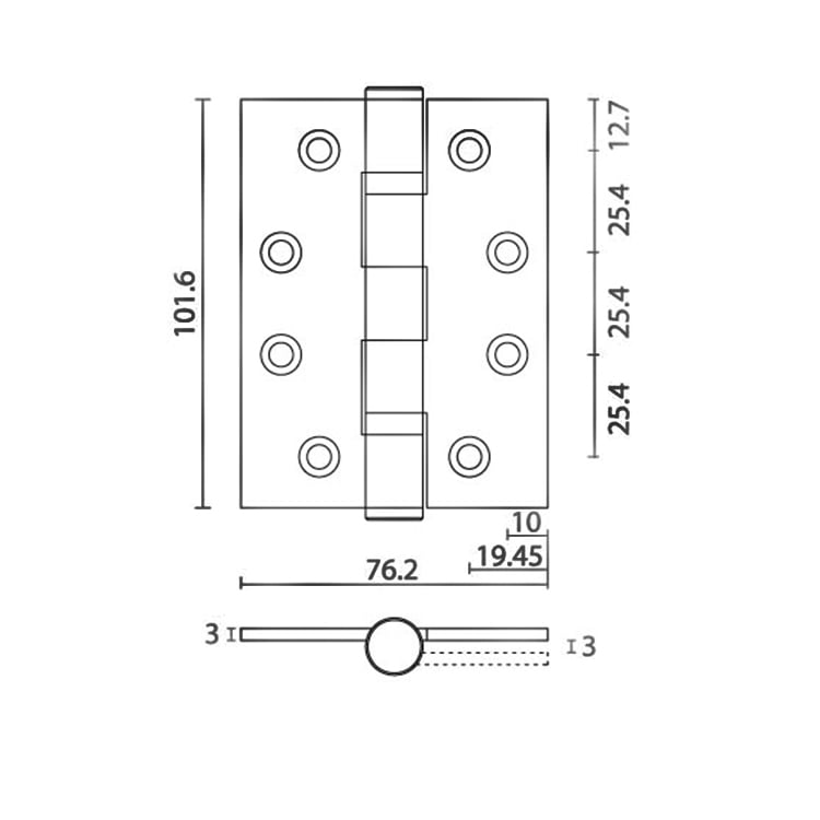 Grade 13 Euro Mortise Door Hinge - Door Hinge - 1