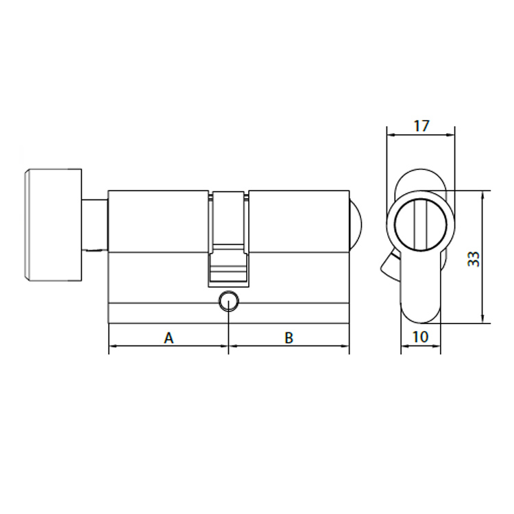 Euro Profile Privacy Cylinder With Thumb-turn For Bathroom