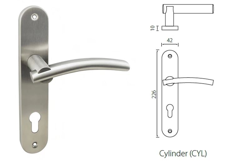 SP13 French door handle set for 70-85mm mortice lock centers - Door Handle - 1