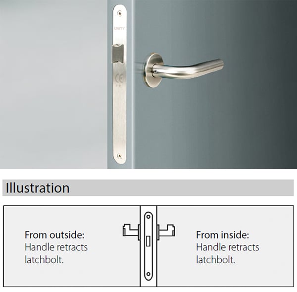 ML108502 passage mortise lock latch for latched doors,85mm center,40/45/50/60mm backset - Door Lock - 2