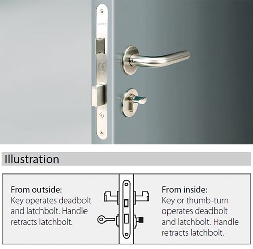 ML208501 euro cylinder mortice sashlock case 85mm center - Door Lock - 2