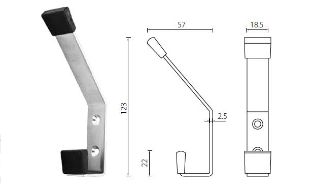 CHS01 stainless steel bathroom hook with rubber protection - Accessories - 1