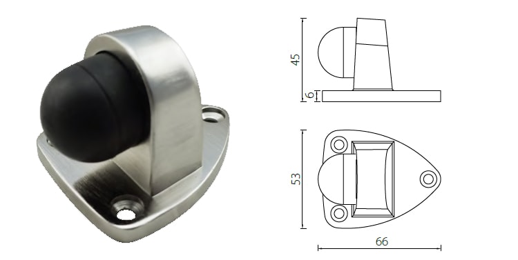 DSZ25 rubber door stop with zinc alloy support body - Door Stop - 1