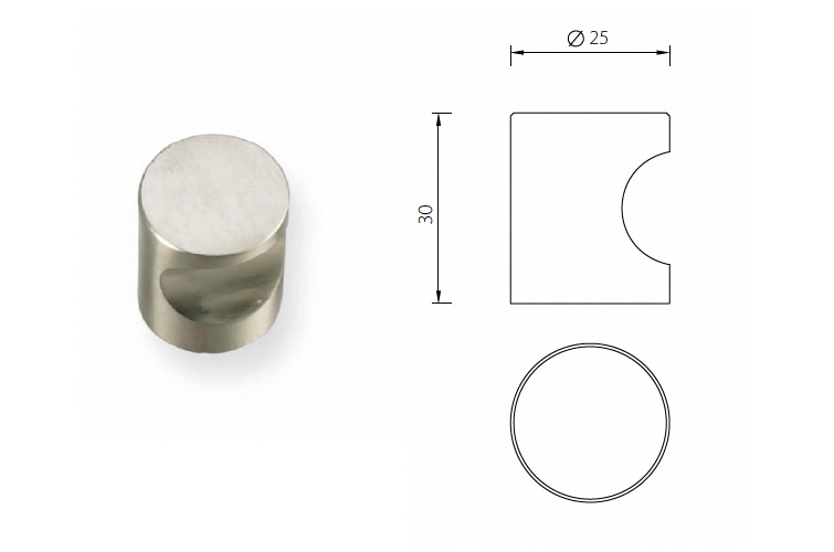 FKS01 cylindrical stainless steel furniture knob, cabinet knob - Accessories - 1