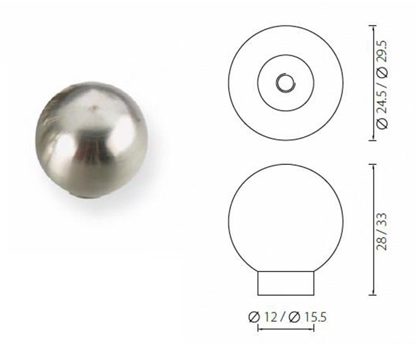 FKS02 stainless steel round furniture knob, cabinet knob - Accessories - 1