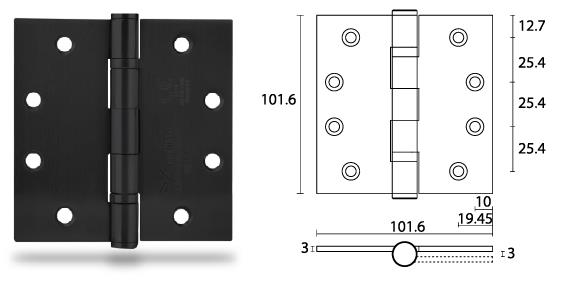 Certified modern matte black door hinge HB404030-BK - Door Hinge - 1